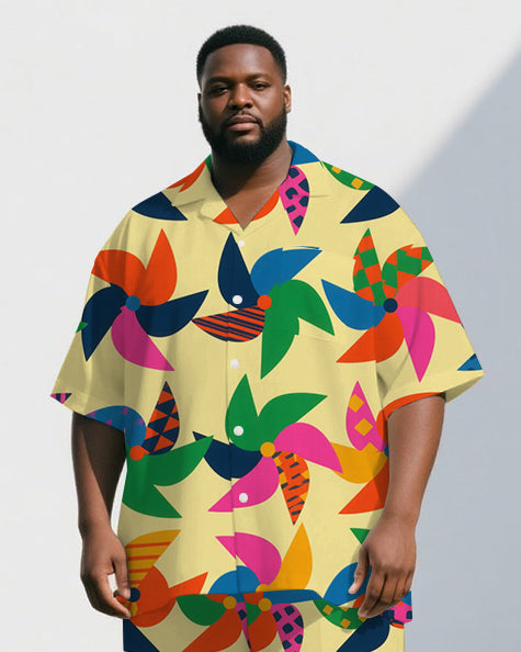 Big & Tall Graffiti Streetwear T-Shirt Pants Set for big men view 2