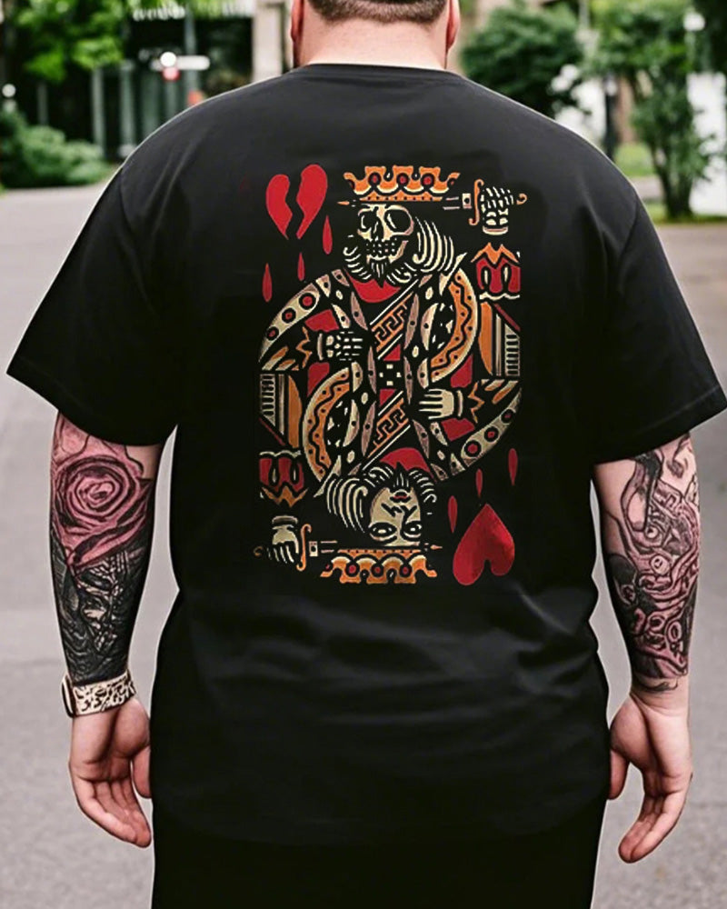 Big & Tall Graphic Streetwear Skull T-Shirt for big men view 1