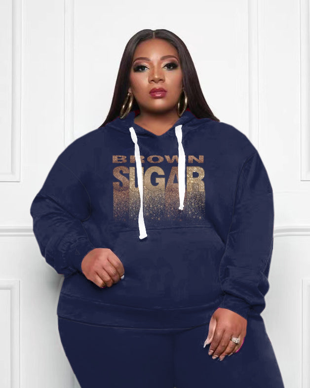 Big & Tall Brown Hoodie Sweatpants Set for big men view 2