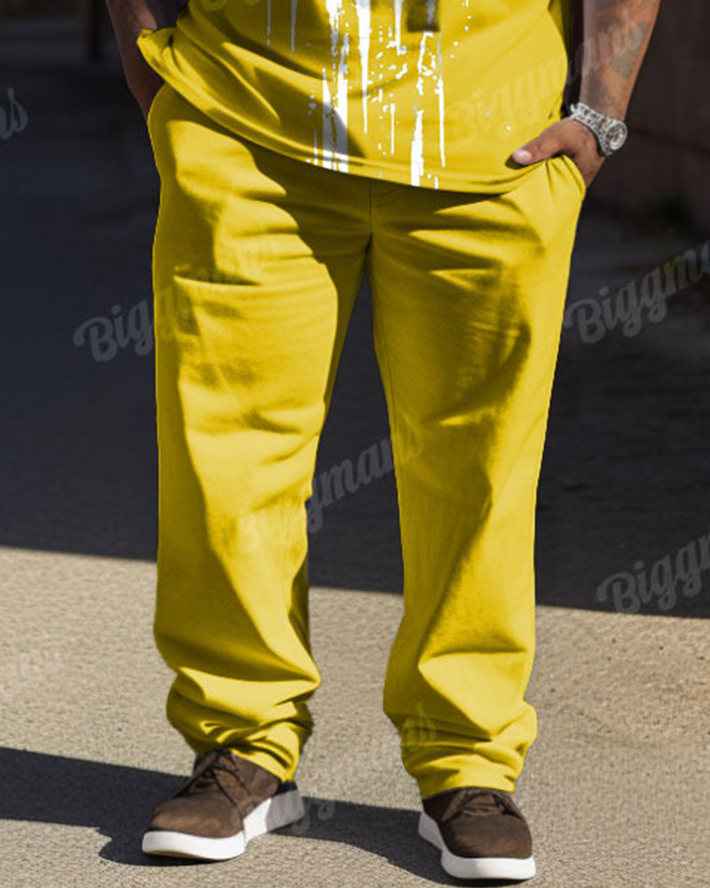 Big & Tall Graphic Graffiti T-Shirt Pants Set for big men view 10