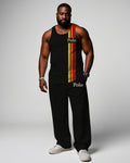 Big & Tall Black Red Colorblock Vest Pants Set for big men view 1