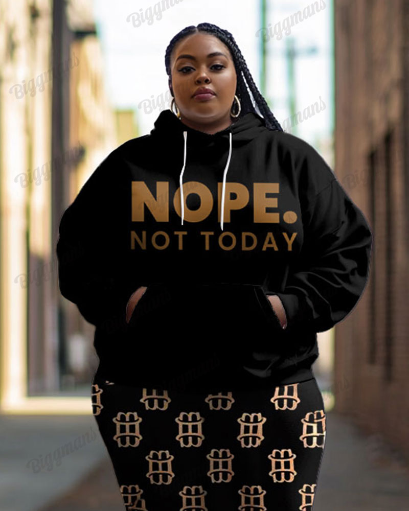 Big & Tall Graphic Streetwear Hoodie Sweatpants Set for big men view 2