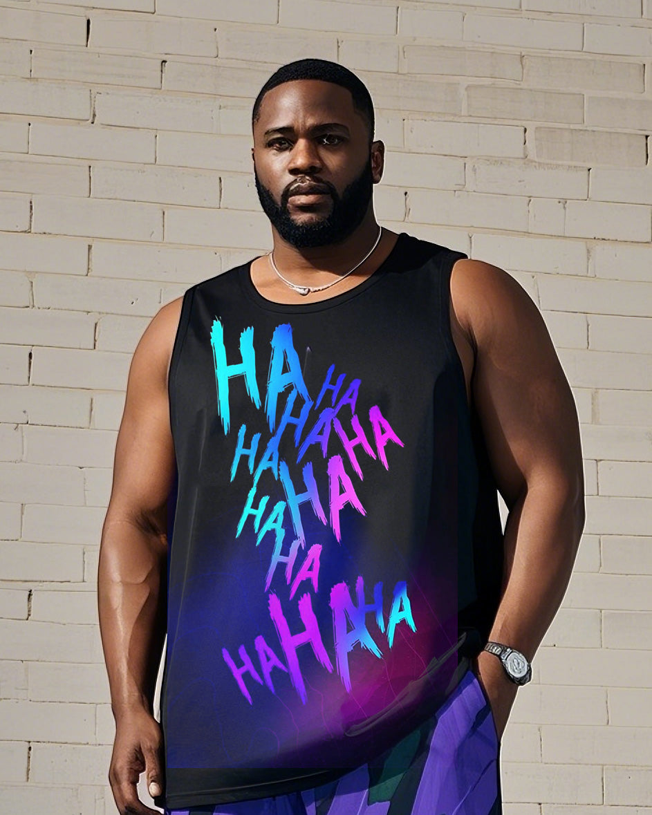 Big & Tall Gradient Vest Pants Set for big men view 2