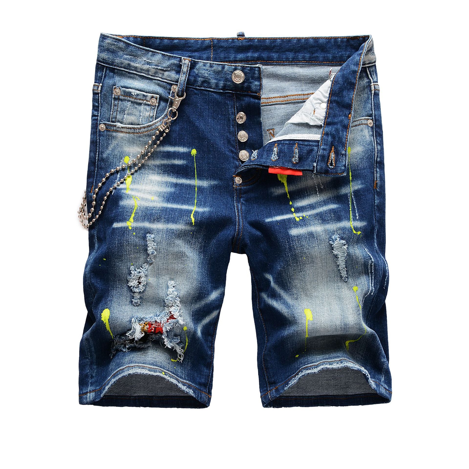 Big & Tall Denim Graffiti Splash Ink Jeans for big men view 2