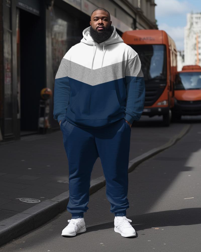 Big & Tall Colorblock Hoodie Sweatpants Set for big men view 1