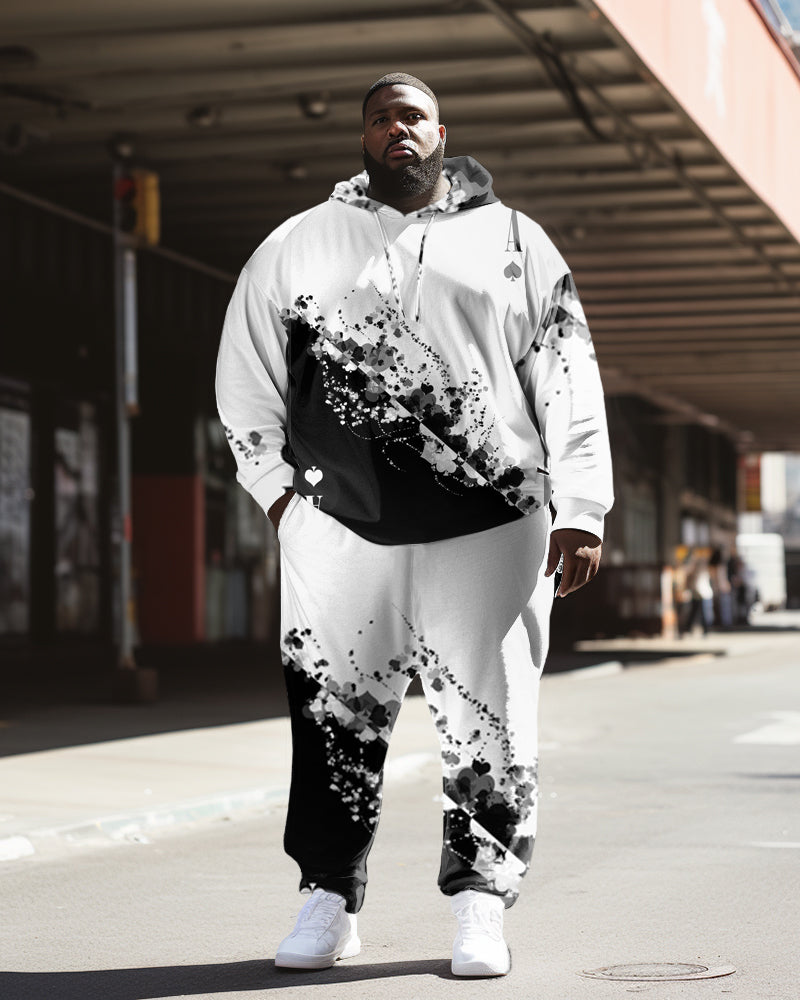 Big & Tall Splash Ink Hoodie Sweatpants Set for big men view 1