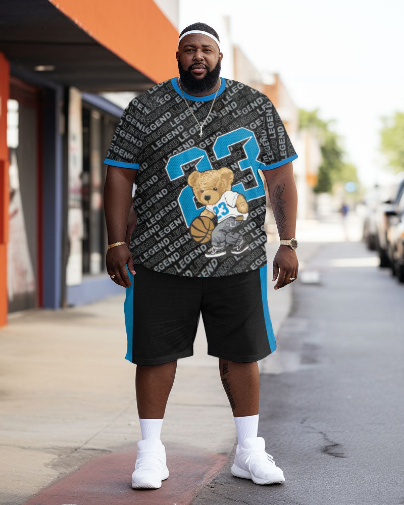 Big & Tall Colorblock Graffiti Two-piece Set for big men view 1
