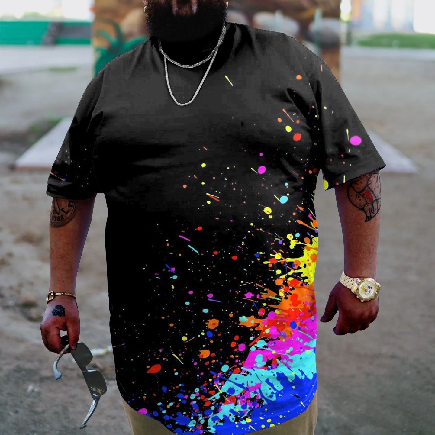 Big & Tall Graphic Splash Ink T-Shirt for big men view 2