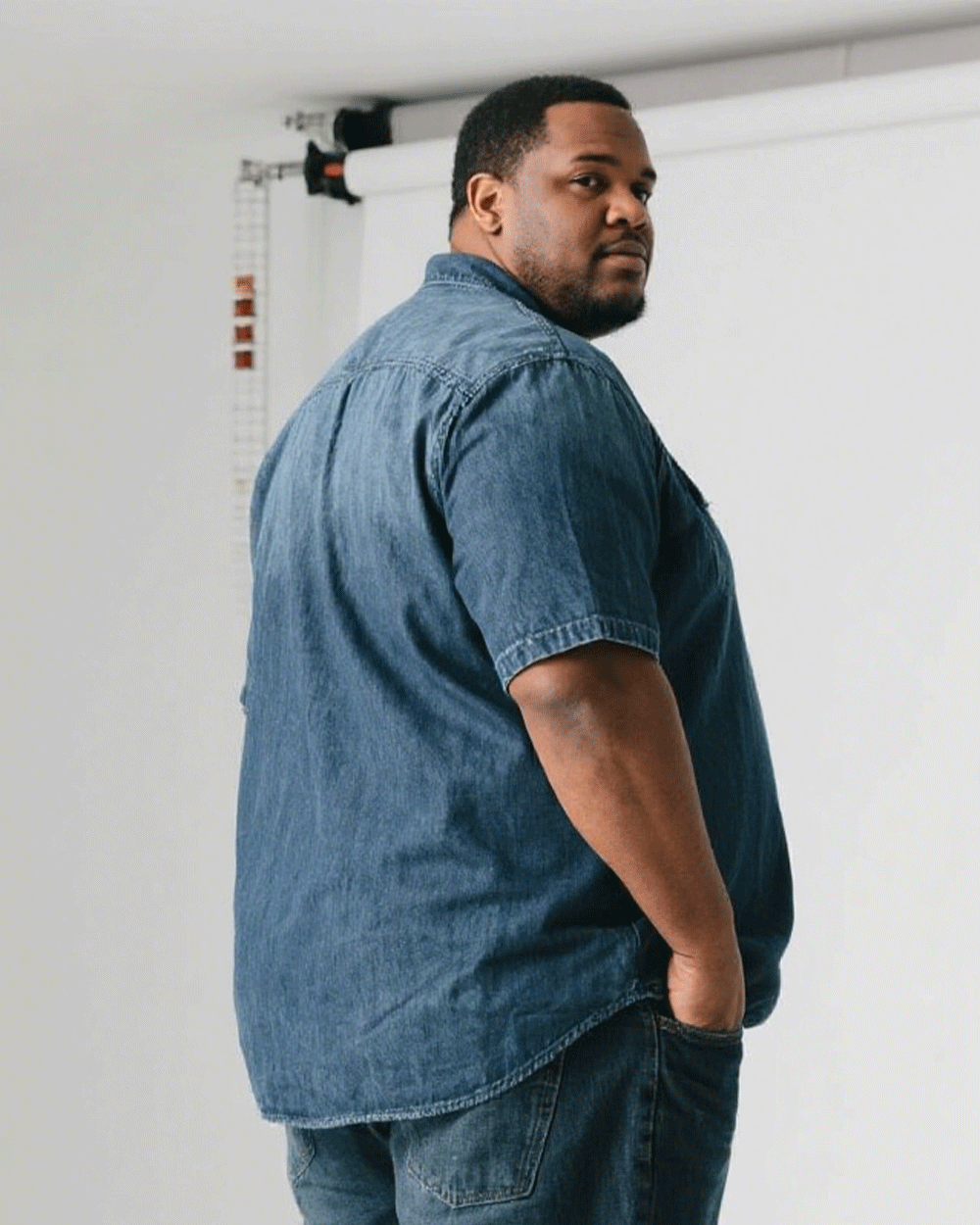 Big & Tall Denim Two-piece Set for big men view 2