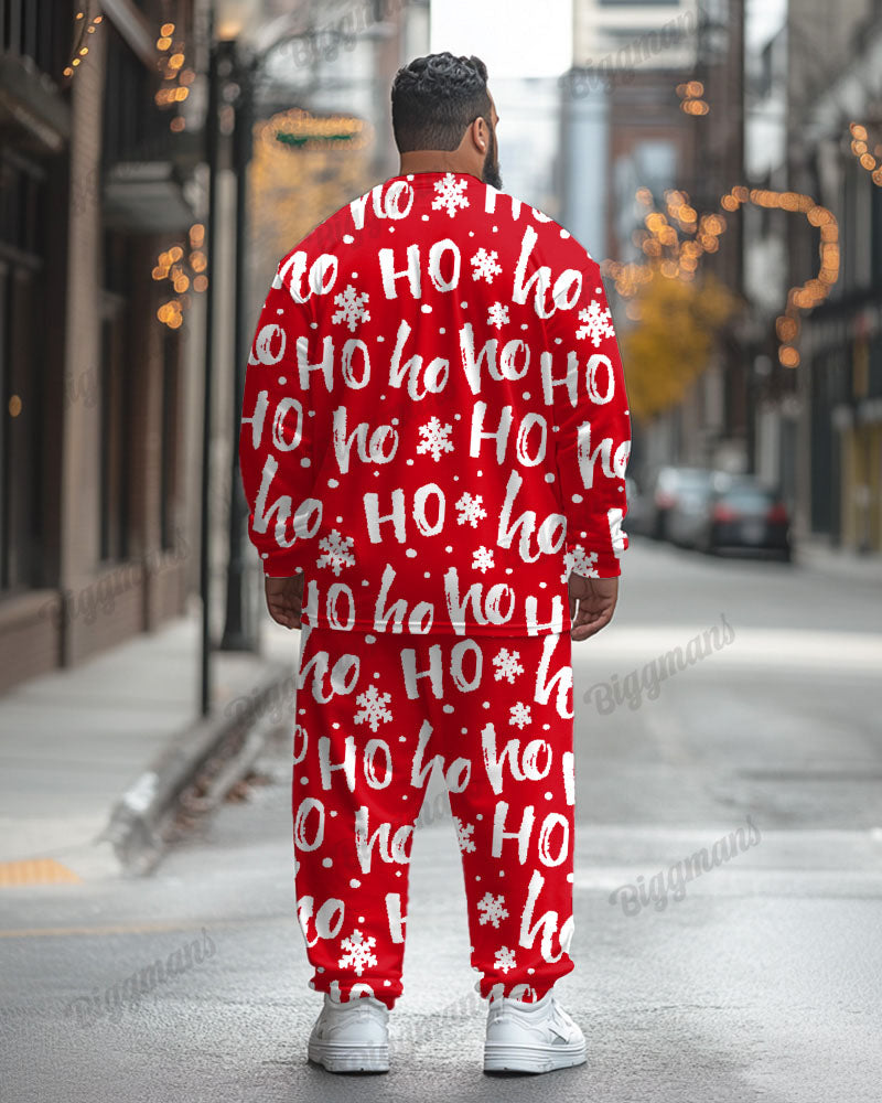 Big & Tall Red Graphic T-Shirt Pants Set for big men view 2