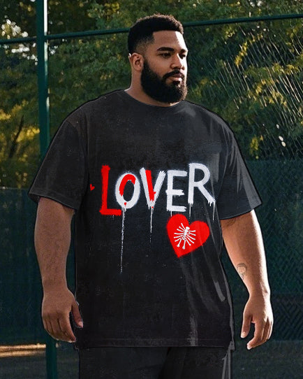 Big & Tall Graphic Graffiti T-Shirt Pants Set for big men view 2