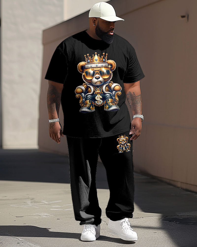 Big & Tall Graphic Streetwear T-Shirt Pants Set for big men view 1
