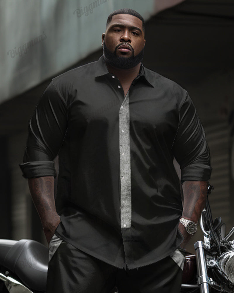 Big & Tall Colorblock Two-piece Set for big men view 2