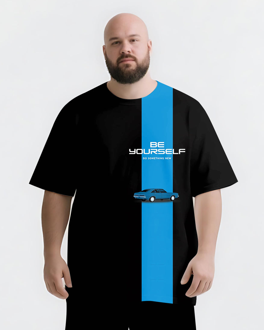 Big & Tall Graphic Streetwear Two-piece Set for big men view 4