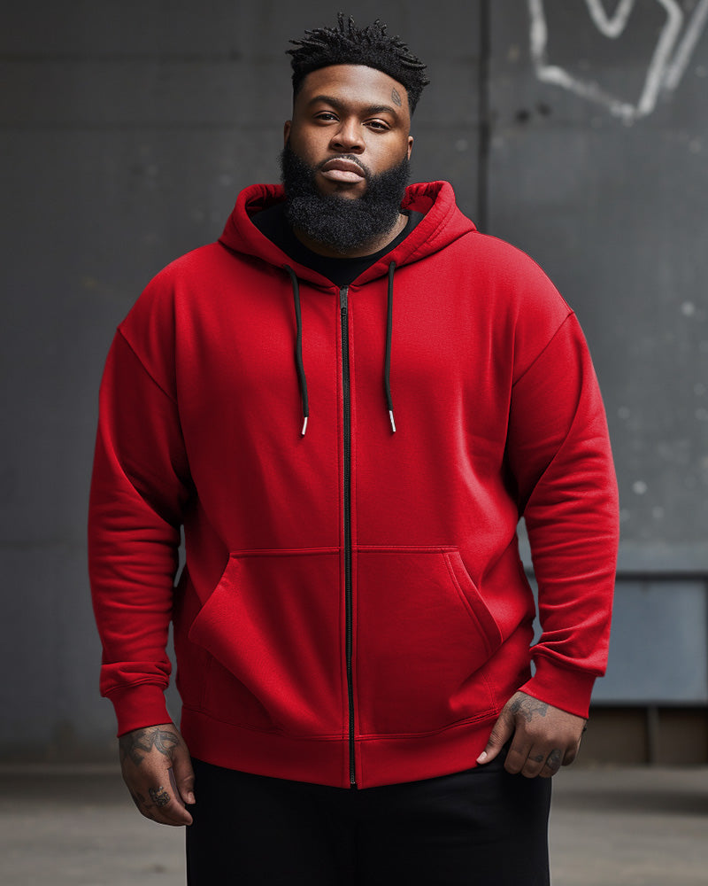 Big & Tall Solid Color Streetwear Hoodie for big men view 1