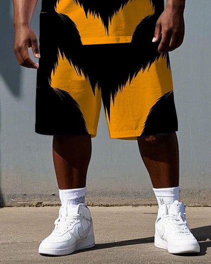 Big & Tall Colorblock T-Shirt Shorts Set for big men view 3
