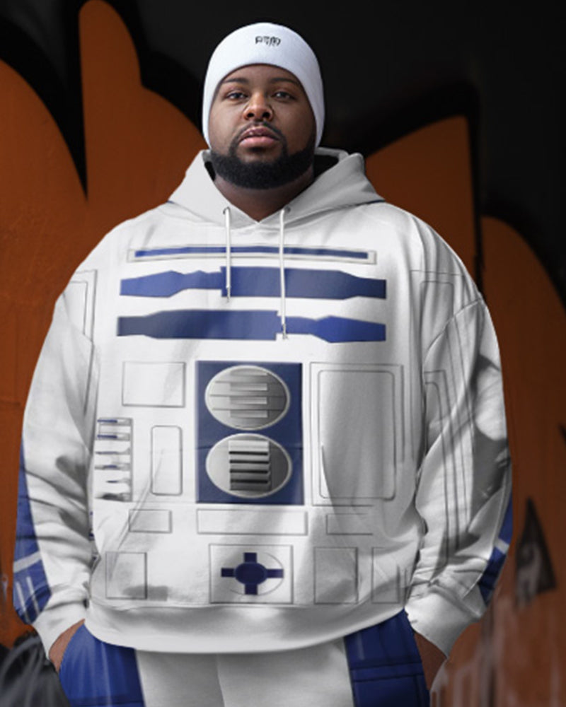 Big & Tall Geometric Hoodie Sweatpants Set for big men view 2
