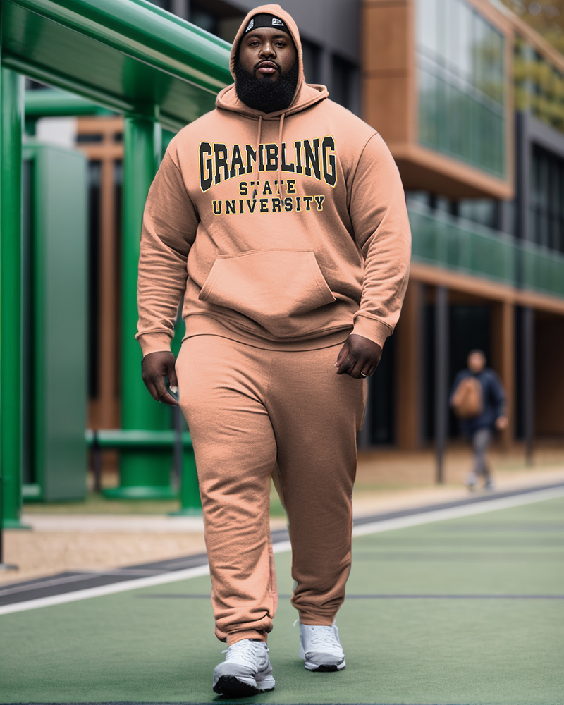 Big & Tall Graphic Hoodie Sweatpants Set for big men view 1