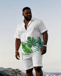 Big & Tall Hawaiian Graphic T-Shirt Shorts Set for big men view 1
