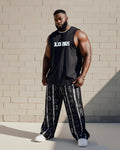 Big & Tall Graphic Streetwear Vest Pants Set for big men view 1