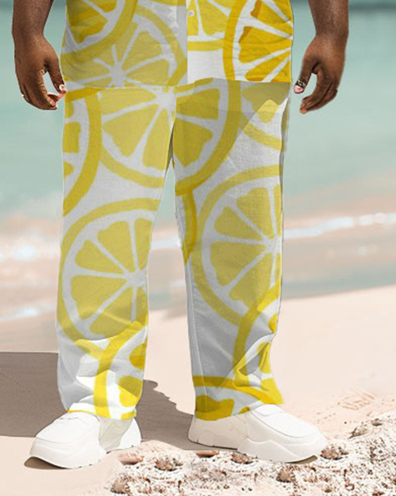 Big & Tall Hawaiian Graphic T-Shirt Pants Set for big men view 3