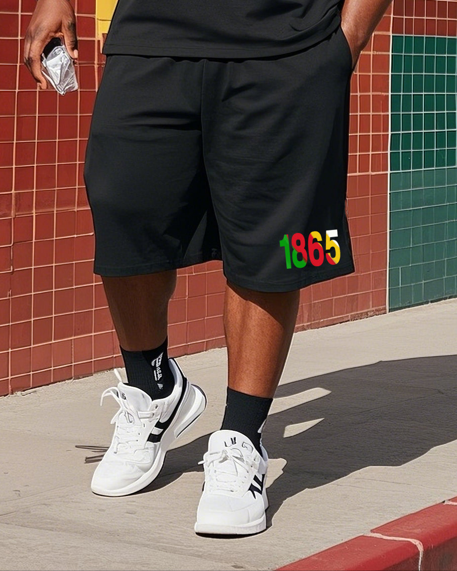 Big & Tall Graphic T-Shirt Shorts Set for big men view 3
