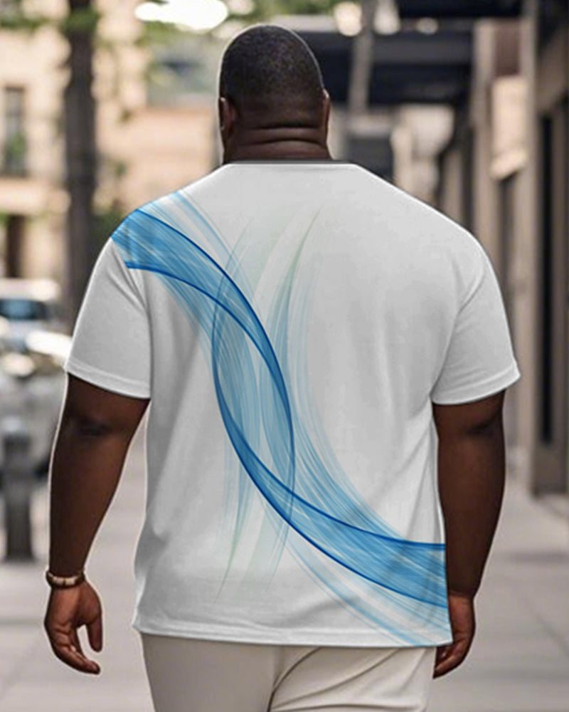 Big & Tall Blue Gradient Graphic T-Shirt for big men view 2