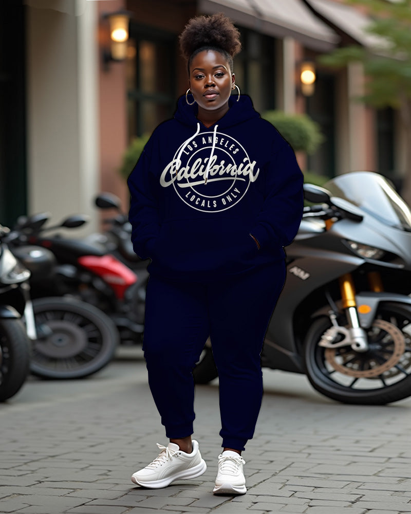 Big & Tall Graphic Hoodie Sweatpants Set for big men view 1