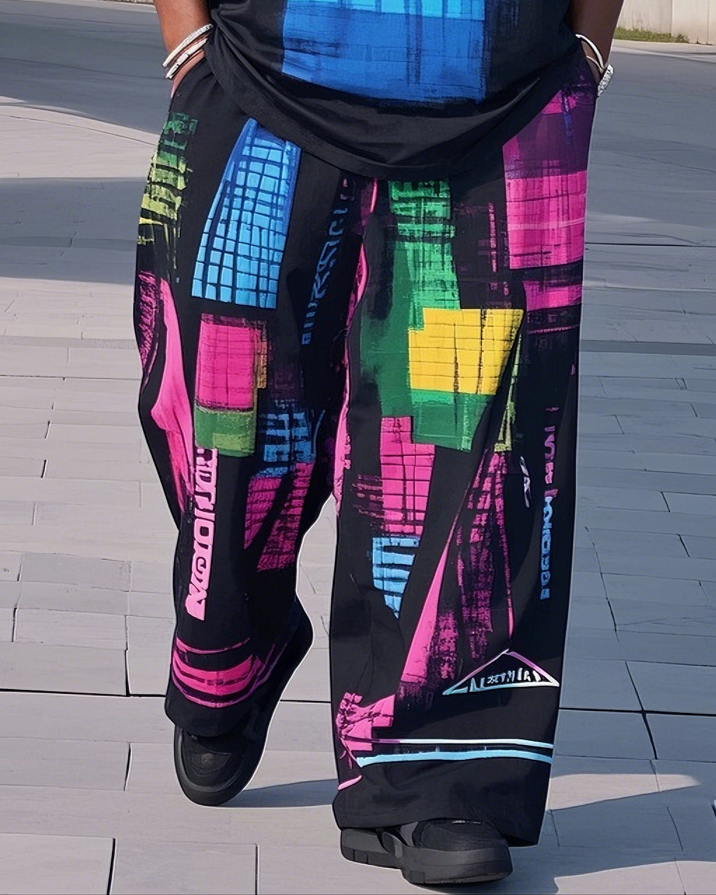 Big & Tall Graphic T-Shirt Pants Set for big men view 3