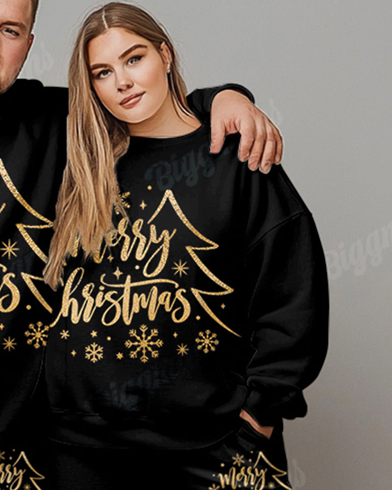 Big & Tall Black Graphic Two-piece Set for big men view 4