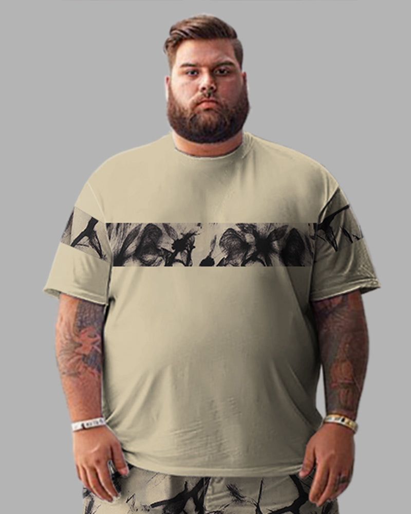 Big & Tall Graphic T-Shirt Shorts Set for big men view 2