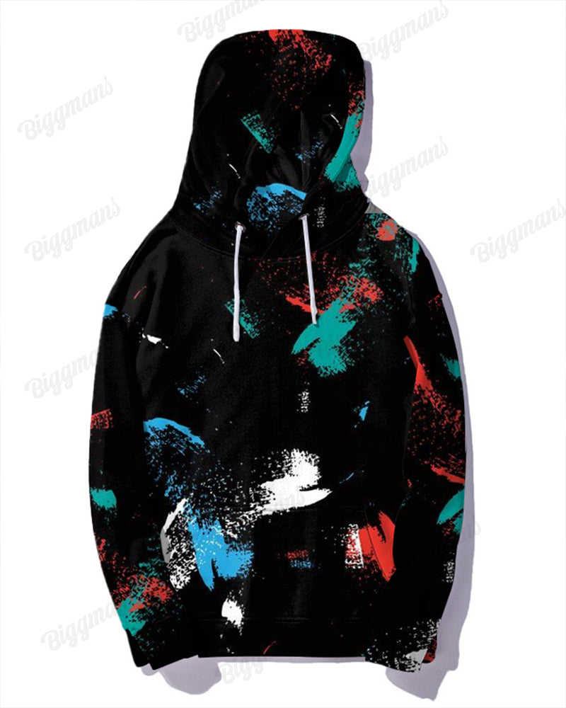 Big & Tall Graphic Hoodie Sweatpants Set for big men view 3