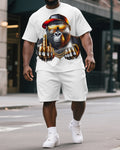 Big & Tall Graphic T-Shirt Shorts Set for big men view 1