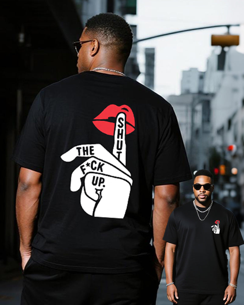 Big & Tall Graphic T-Shirt Pants Set for big men view 3