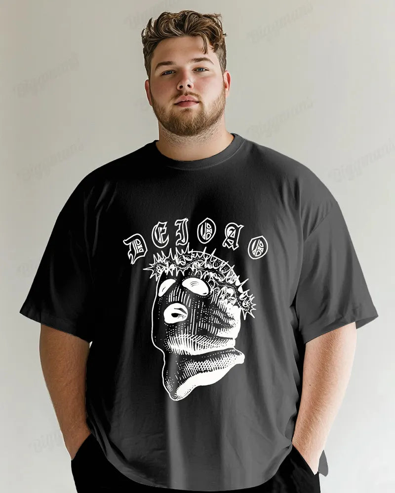 Big & Tall Solid Color Streetwear T-Shirt for big men view 4