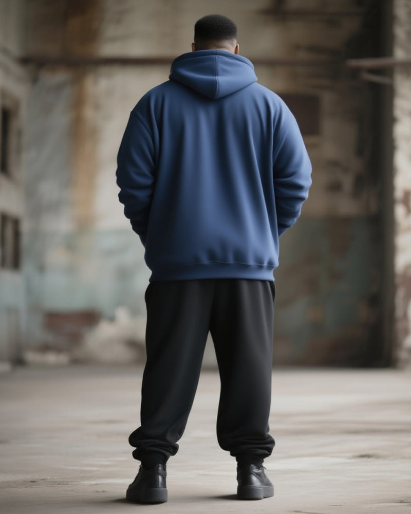 Big & Tall Graphic Streetwear Hoodie Sweatpants Set for big men view 4