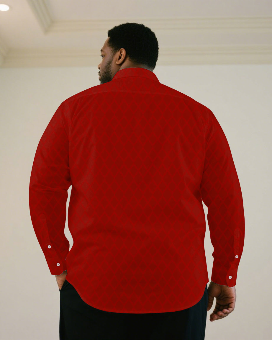 Big & Tall Black Khaki Long Sleeve Shirt for big men view 8
