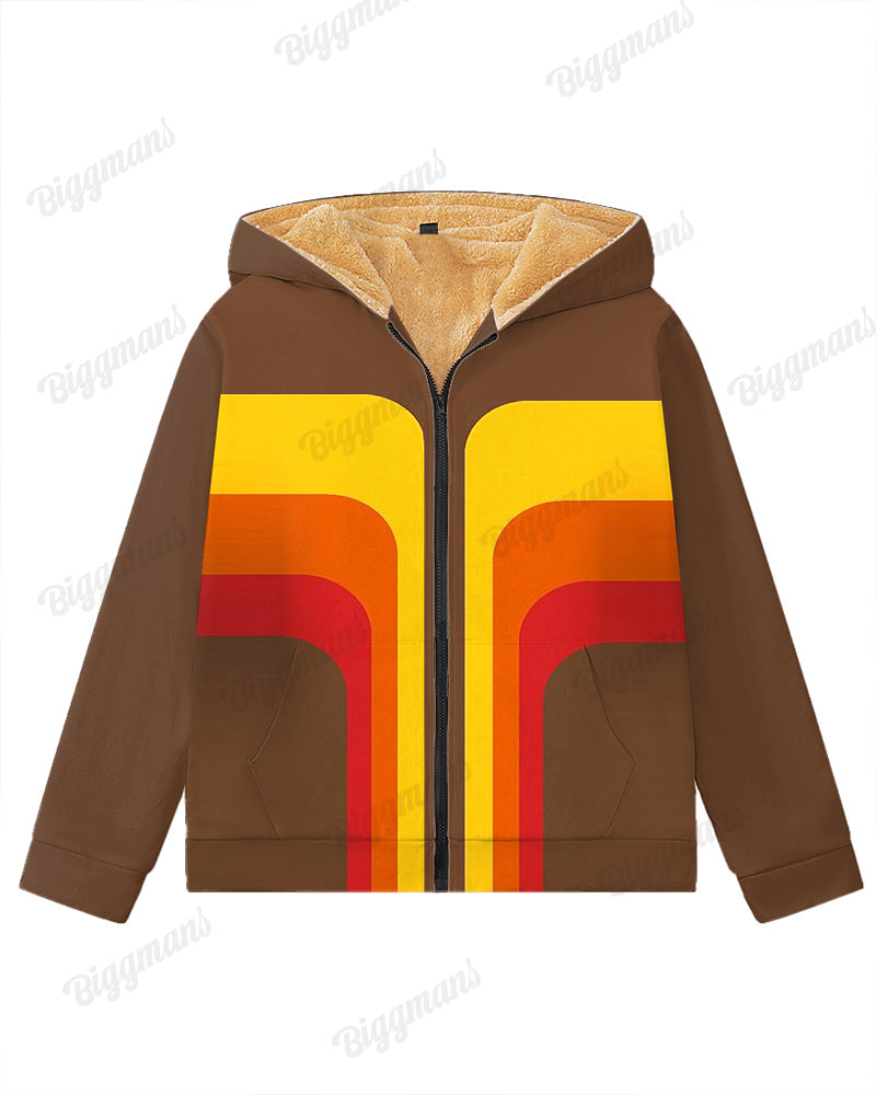Big & Tall Brown Colorblock Hoodie for big men view 3