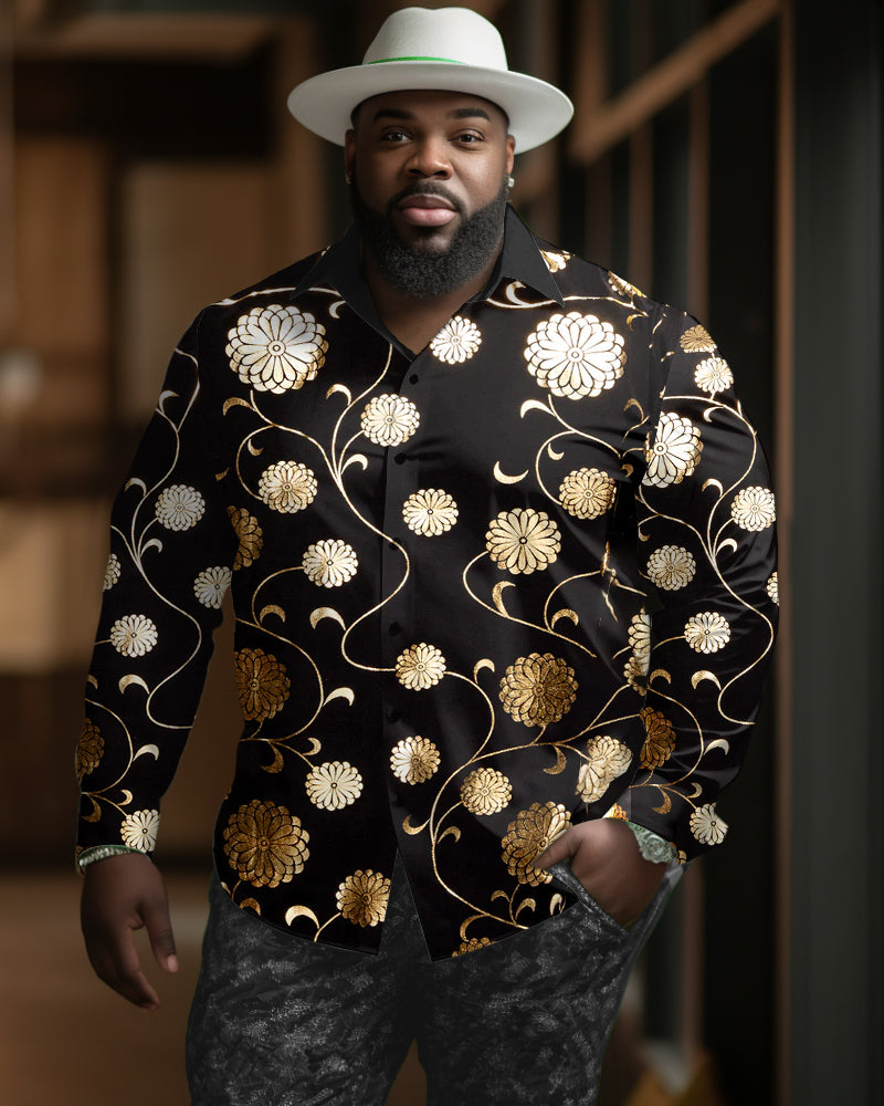 Big & Tall Floral Shirt Pants Set for big men