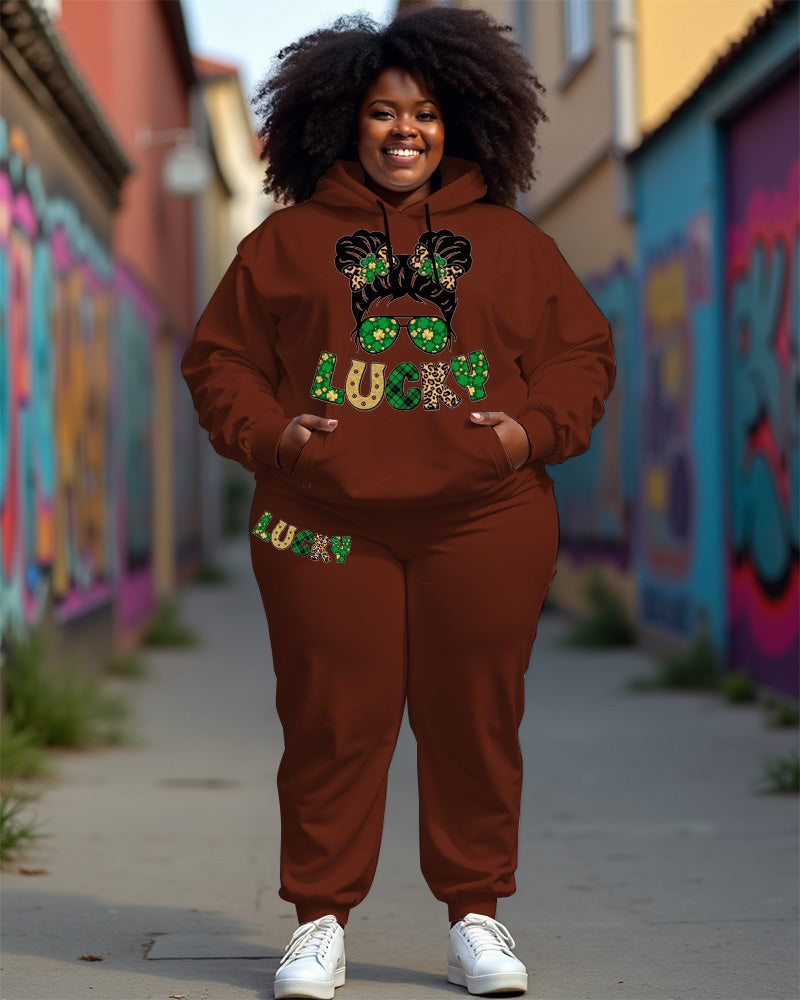 Big & Tall Graphic Hoodie Sweatpants Set for big men view 1