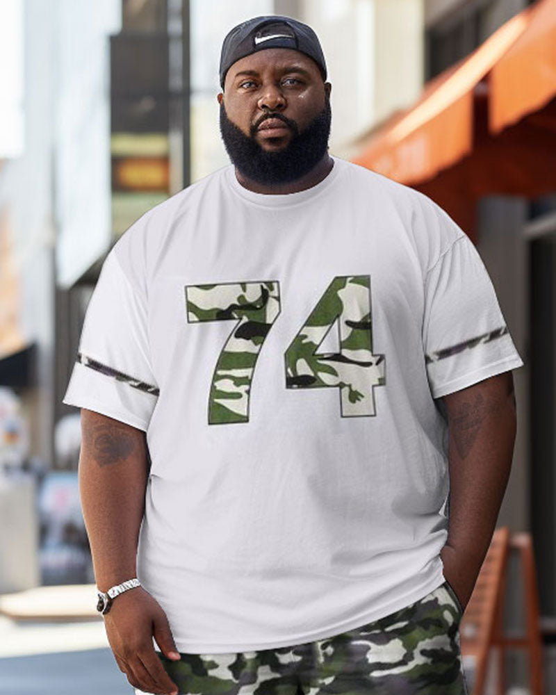Big & Tall Graffiti Camouflage Two-piece Set for big men view 2