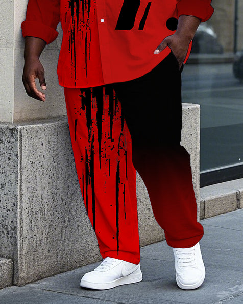Big & Tall Streetwear Skull T-Shirt Pants Set for big men view 3