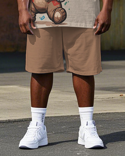 Big & Tall Streetwear T-Shirt Shorts Set for big men view 3
