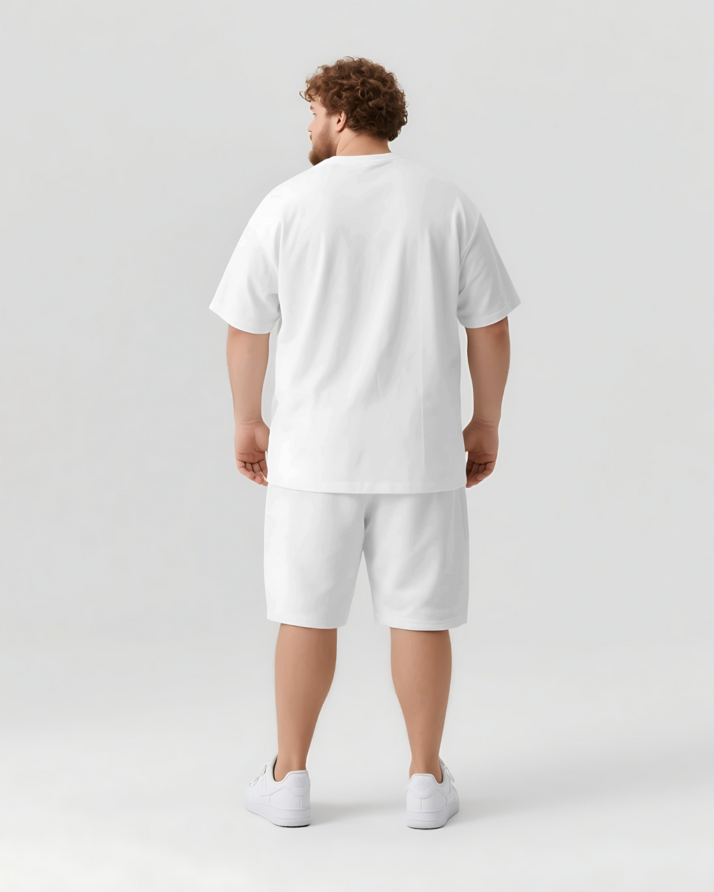 Big & Tall Graphic Streetwear T-Shirt Shorts Set for big men view 3