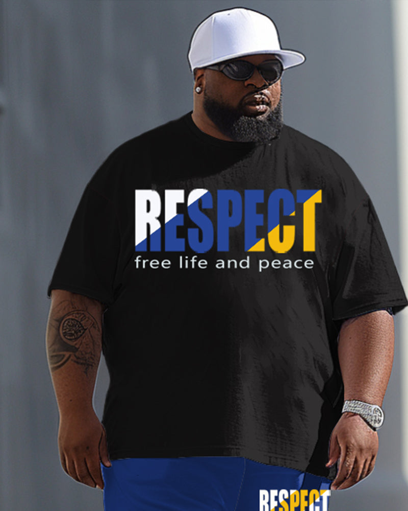 Big & Tall Graphic T-Shirt Pants Set for big men view 2
