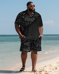 Big & Tall Hawaiian T-Shirt Shorts Set for big men view 1
