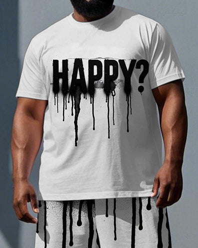 Big & Tall Splash Ink T-Shirt Shorts Set for big men view 2