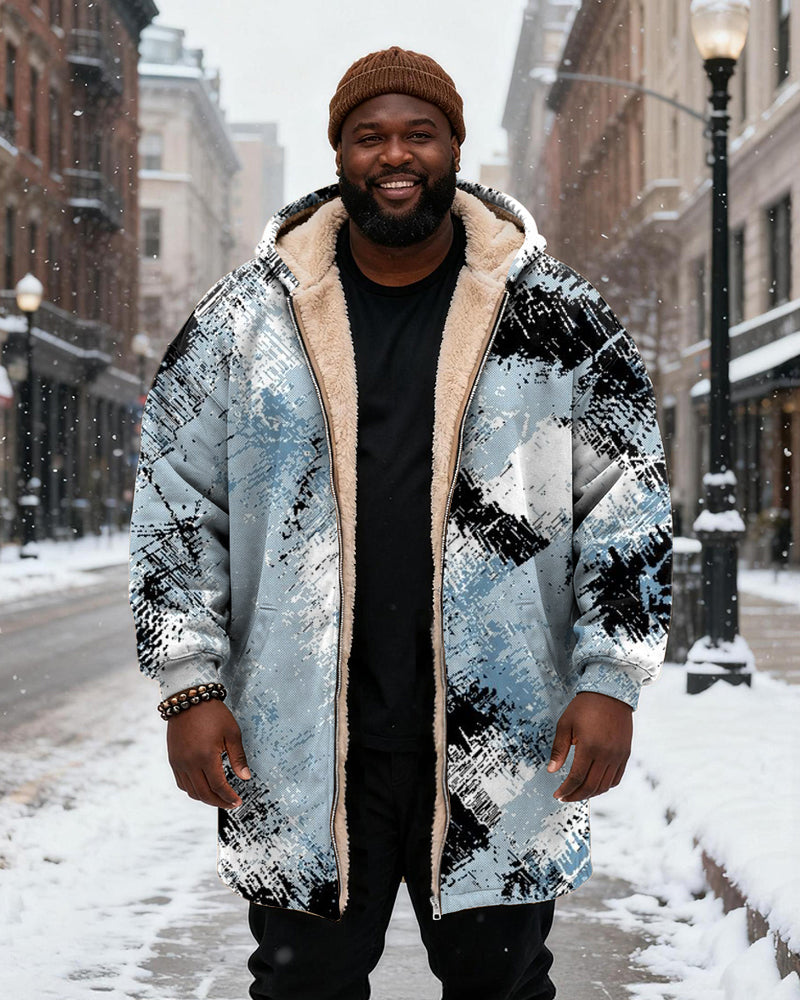 Big & Tall Blue Graphic Graffiti Hoodie for big men view 2