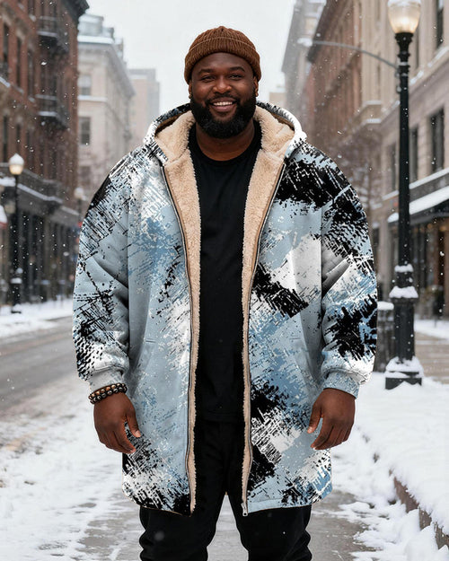 Big & Tall Blue Graphic Graffiti Hoodie for big men view 2