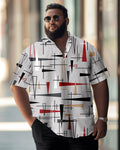 Big & Tall Geometric Short Sleeve Shirt for big men